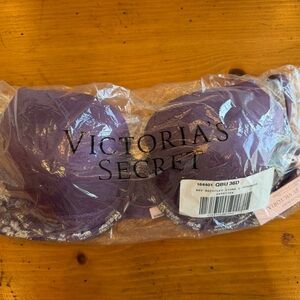 Victoria's Secret Body by Victoria Deep Purple Shimmer Lace Accent Bra